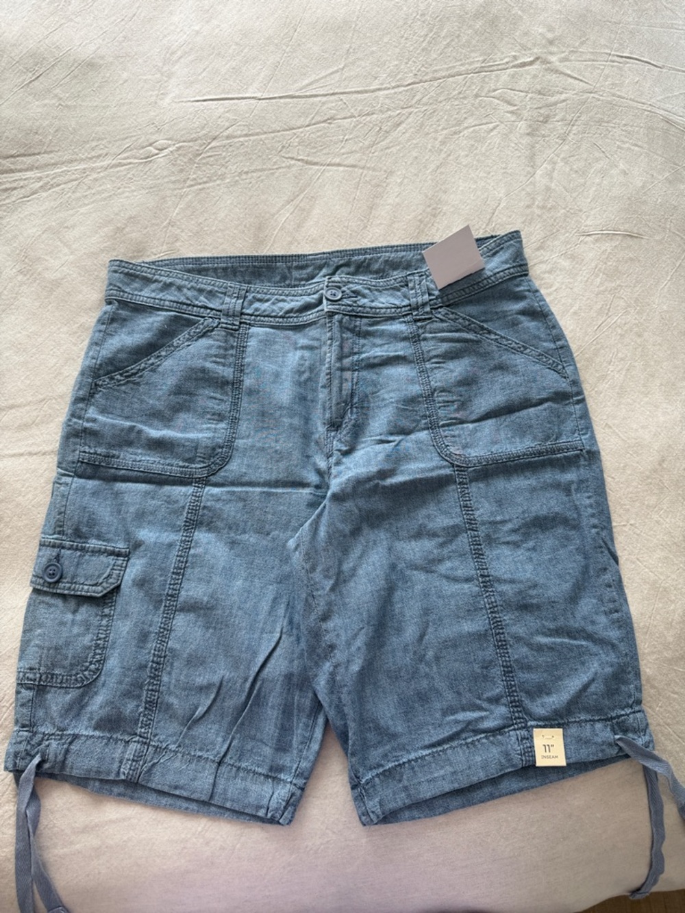Casual Blue Women's Cargo Denim Shorts